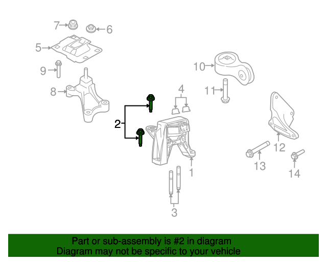 20082011 Ford Focus Motor Mount Bolt W710332S439 Varsity Ford