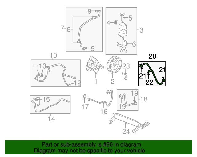20092017 GM Power Steering Fluid Reservoir Inlet Hose 22847737 GM