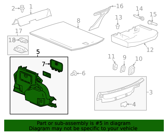 20202021 Cadillac CT5 Trunk Side Trim 84782943