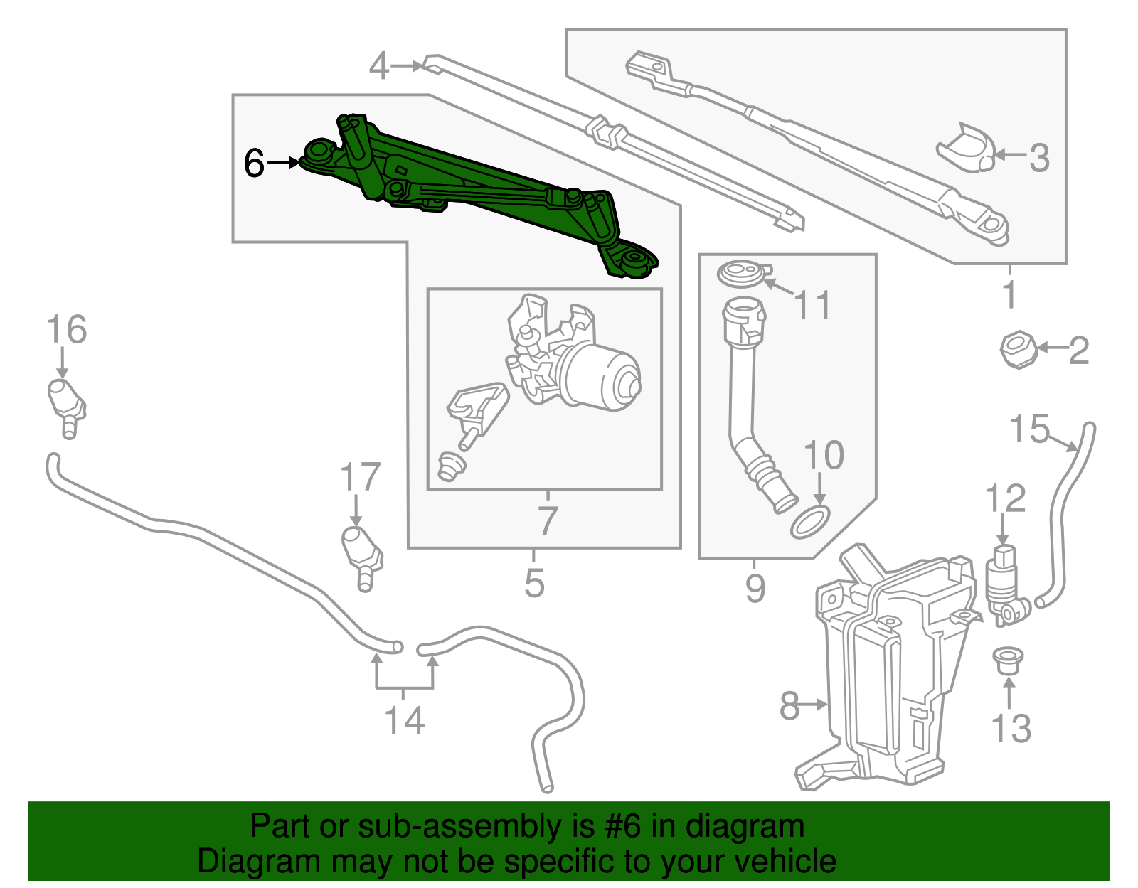Windshield Wiper Transmission Frame - GM (95915120)