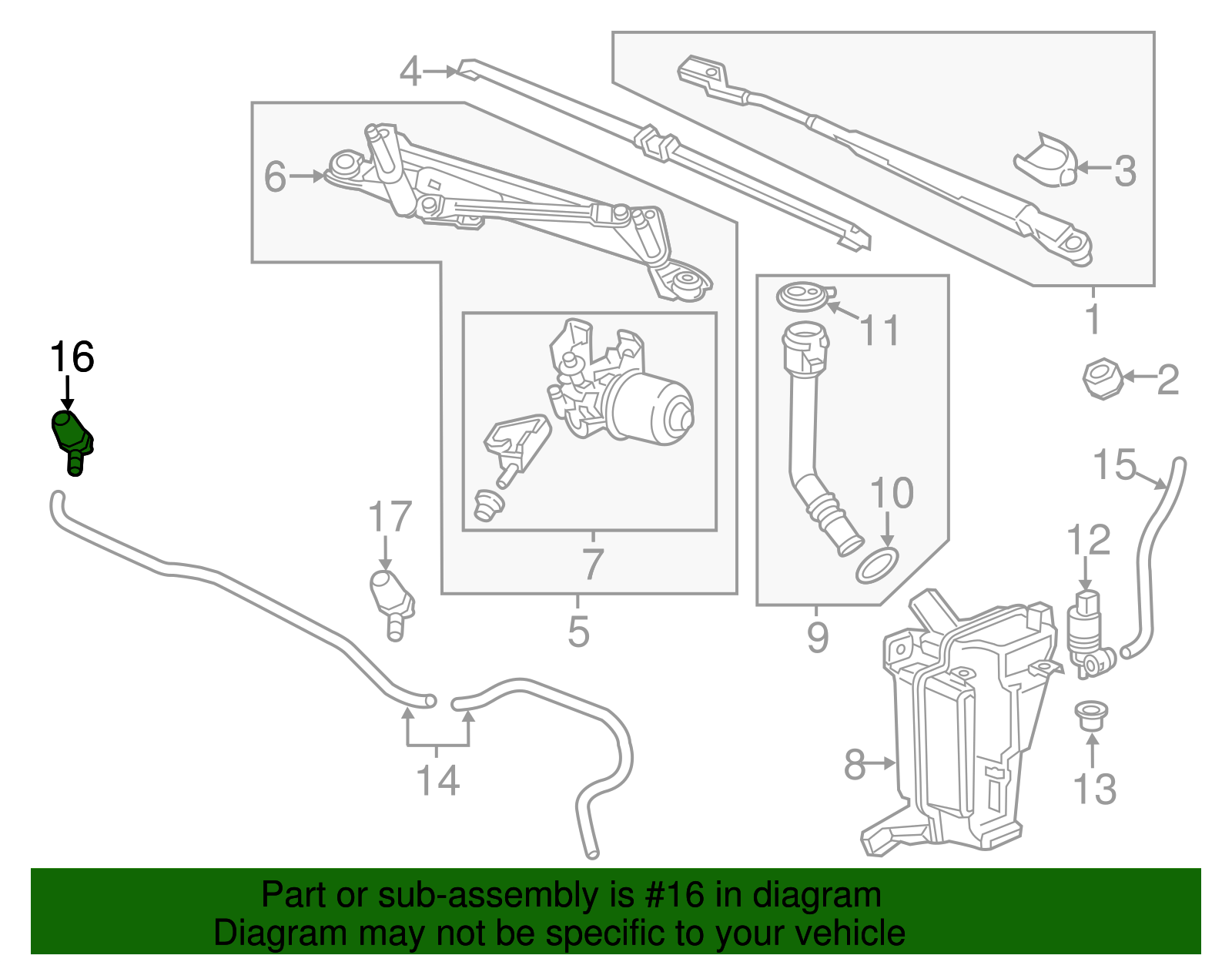 Passenger Side Windshield Washer Nozzle - GM (95238491)