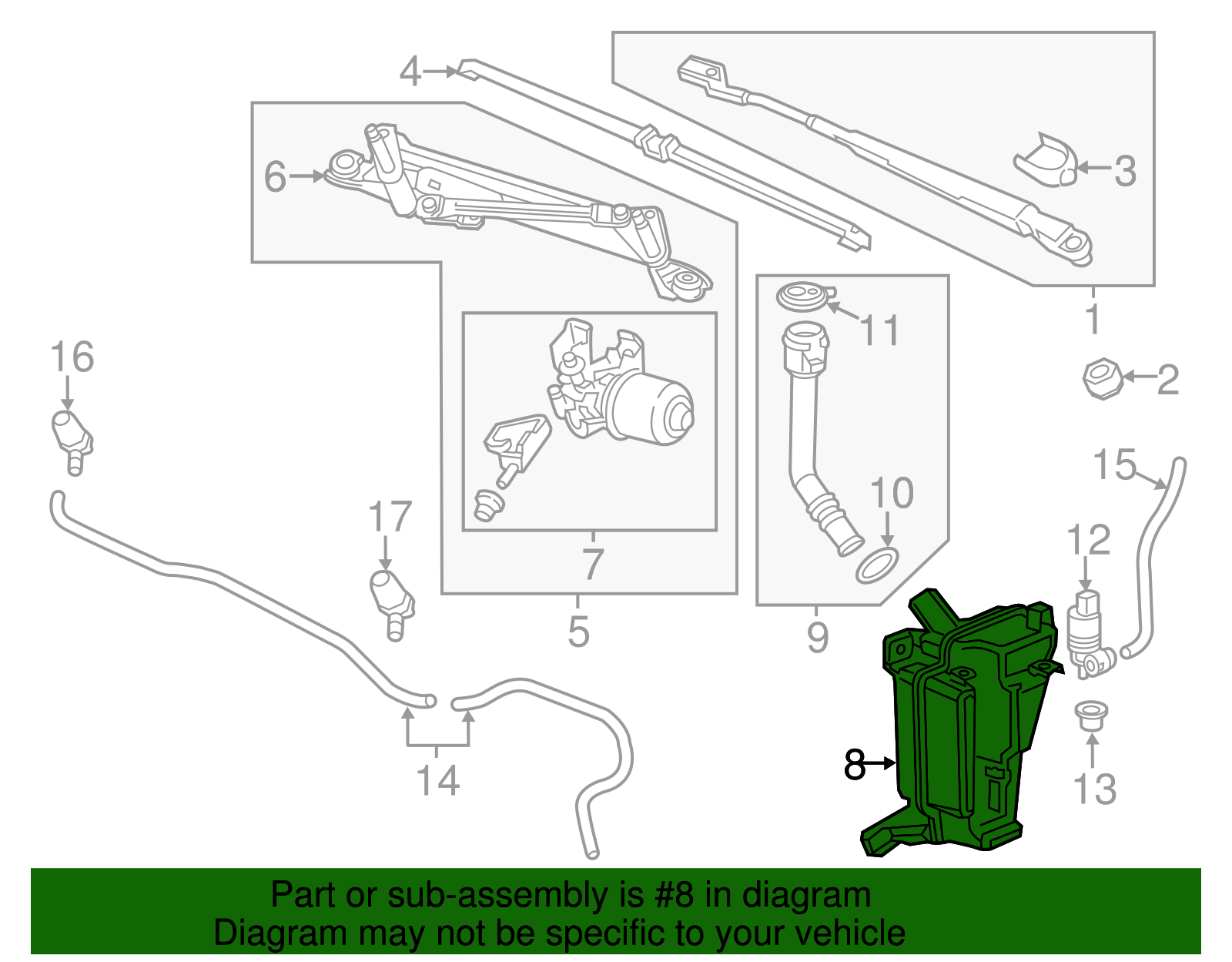Windshield Washer Fluid Reservoir - GM (95440278)