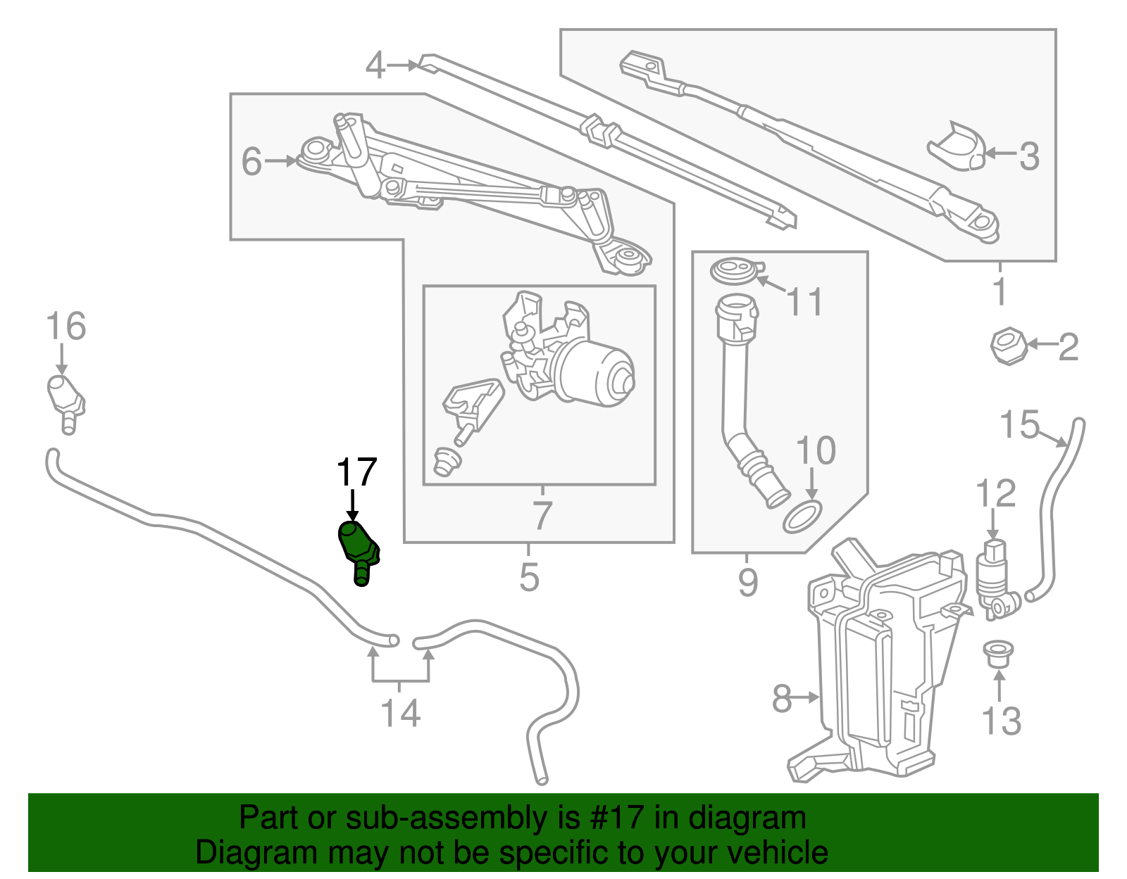 Driver Side Windshield Washer Nozzle - GM (95238490)