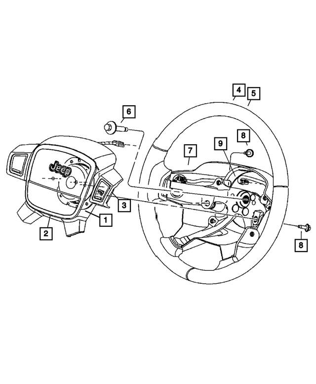 2007 Jeep Grand Cherokee Steering Wheel Damper 55197227AC Mopar Estores