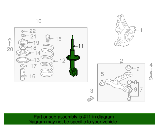 51606S9VA09 Shock Absorber Unit L Front 20062008 Honda Pilot Honda Car Parts Direct