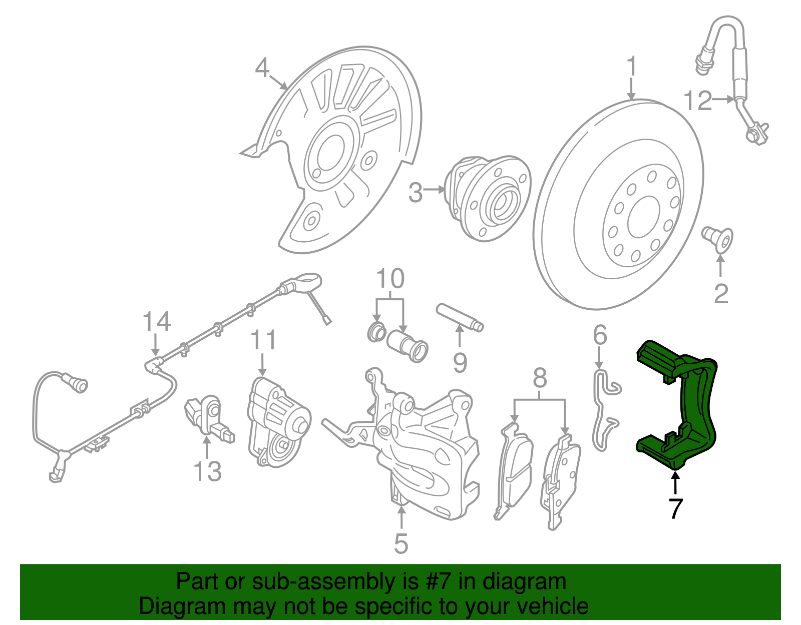 Disc Brake Caliper Bracket - Volkswagen (8V0-615-425-A)