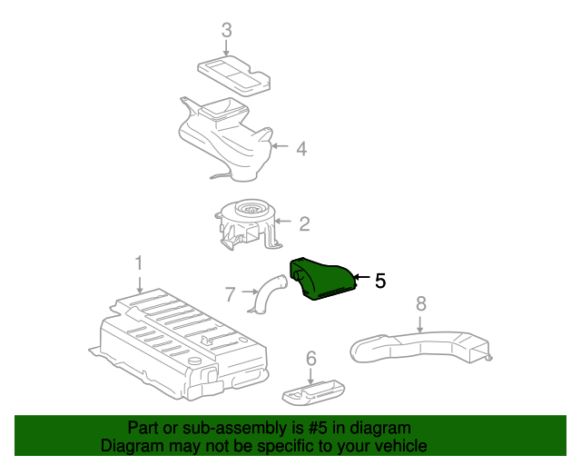 20072011 Toyota Camry Drive Motor Battery Compartment Cooling Fan Duct