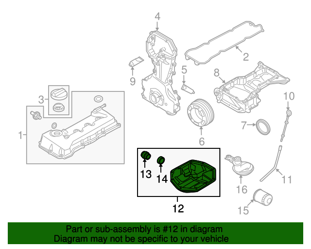 20072012 Nissan Sentra Oil Pan 11110ET81A