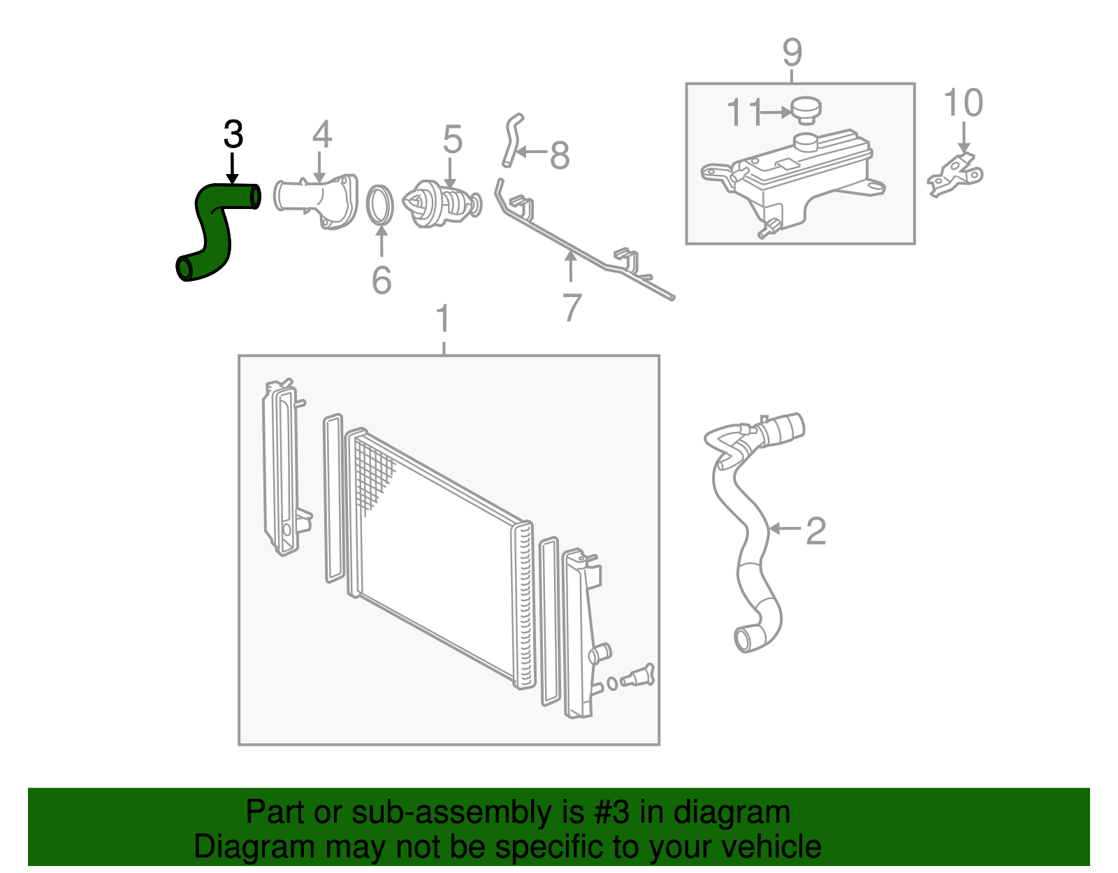 thumbnail image 2 of Radiator Coolant Upper Hose For 2009-2012 Toyota RAV4 2.5L - Replaces 16571-0V020 2 of 13