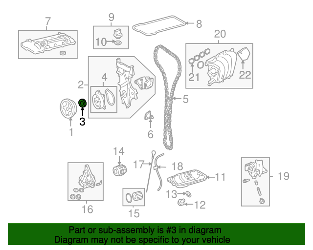 20082015 Toyota Rear Main Seal 90311A0013 Toyota Parts