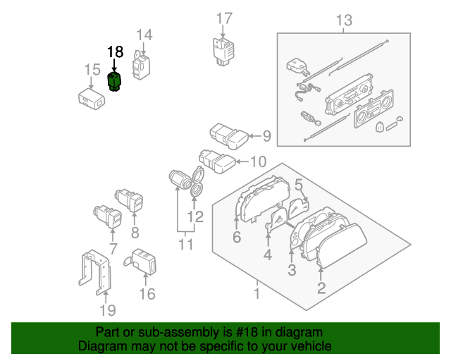 19992003 Subaru Hazard Warning Flasher 86111FC090 Subaru Parts Exchange