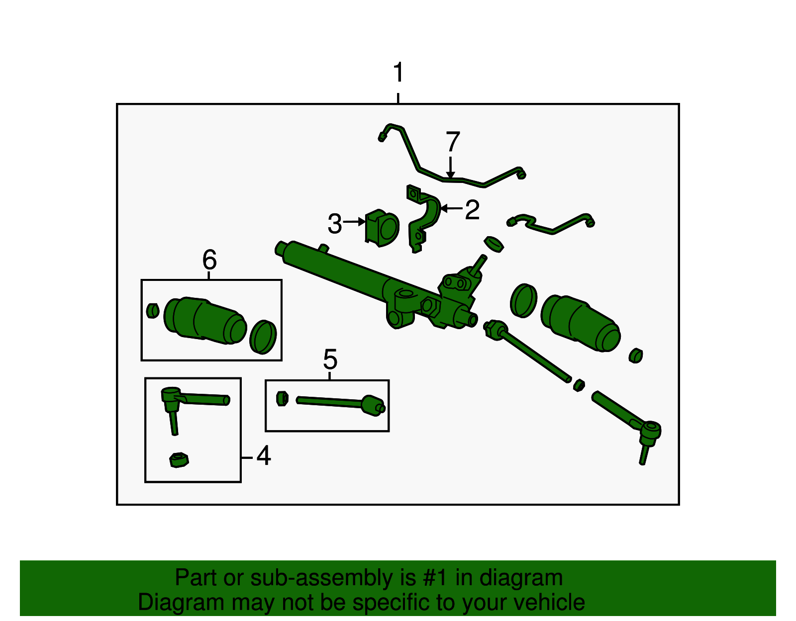 Steering Gear Assembly with Linkage Tie Rods - GM (94725465)
