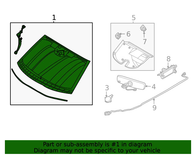 20212023 Ford Mustang MachE Windshield LJ8Z5803100A QuirkParts