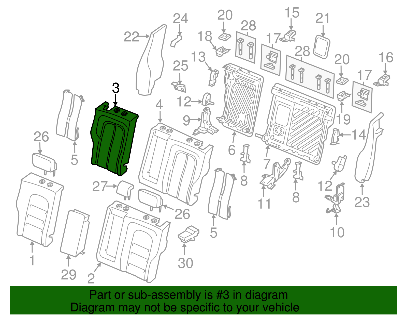 Seat Back Pad - Ford (GD9Z-5466800-C)