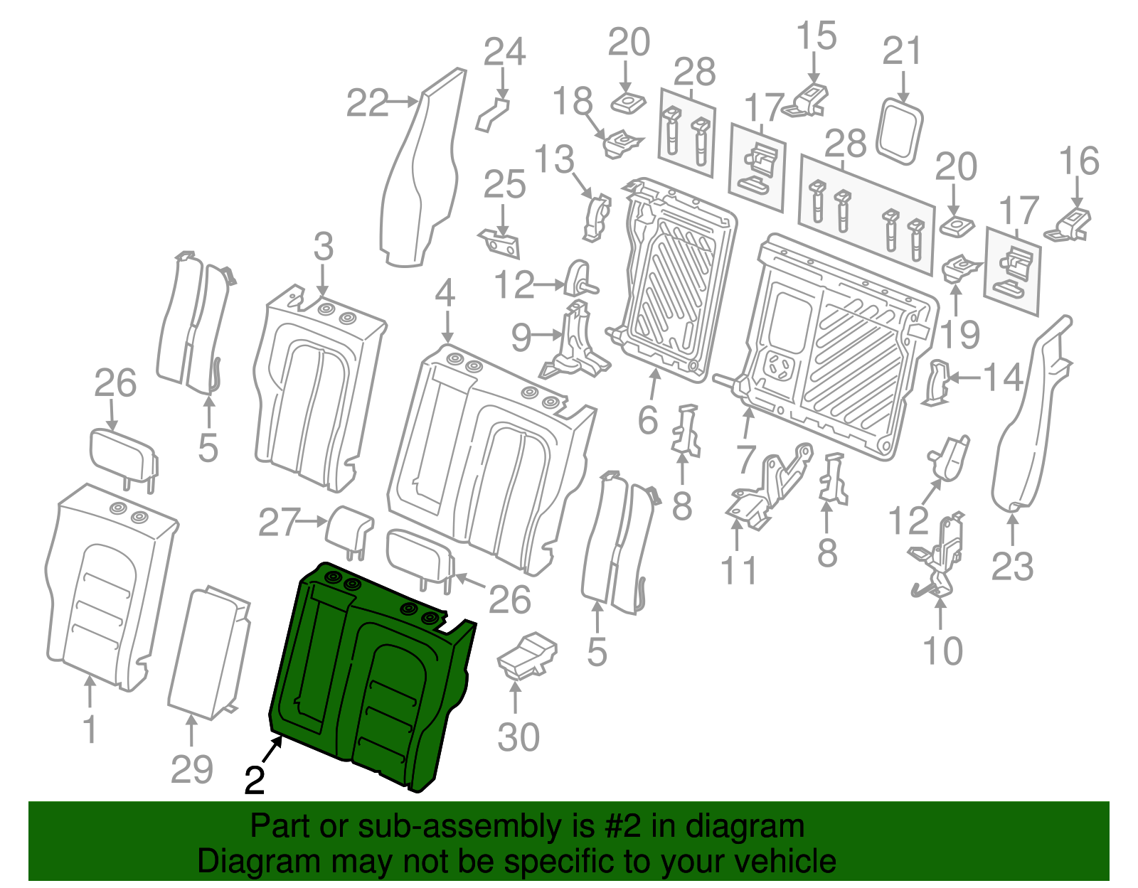 Seat Back Cover - Ford (GD9Z-5466601-AJ)