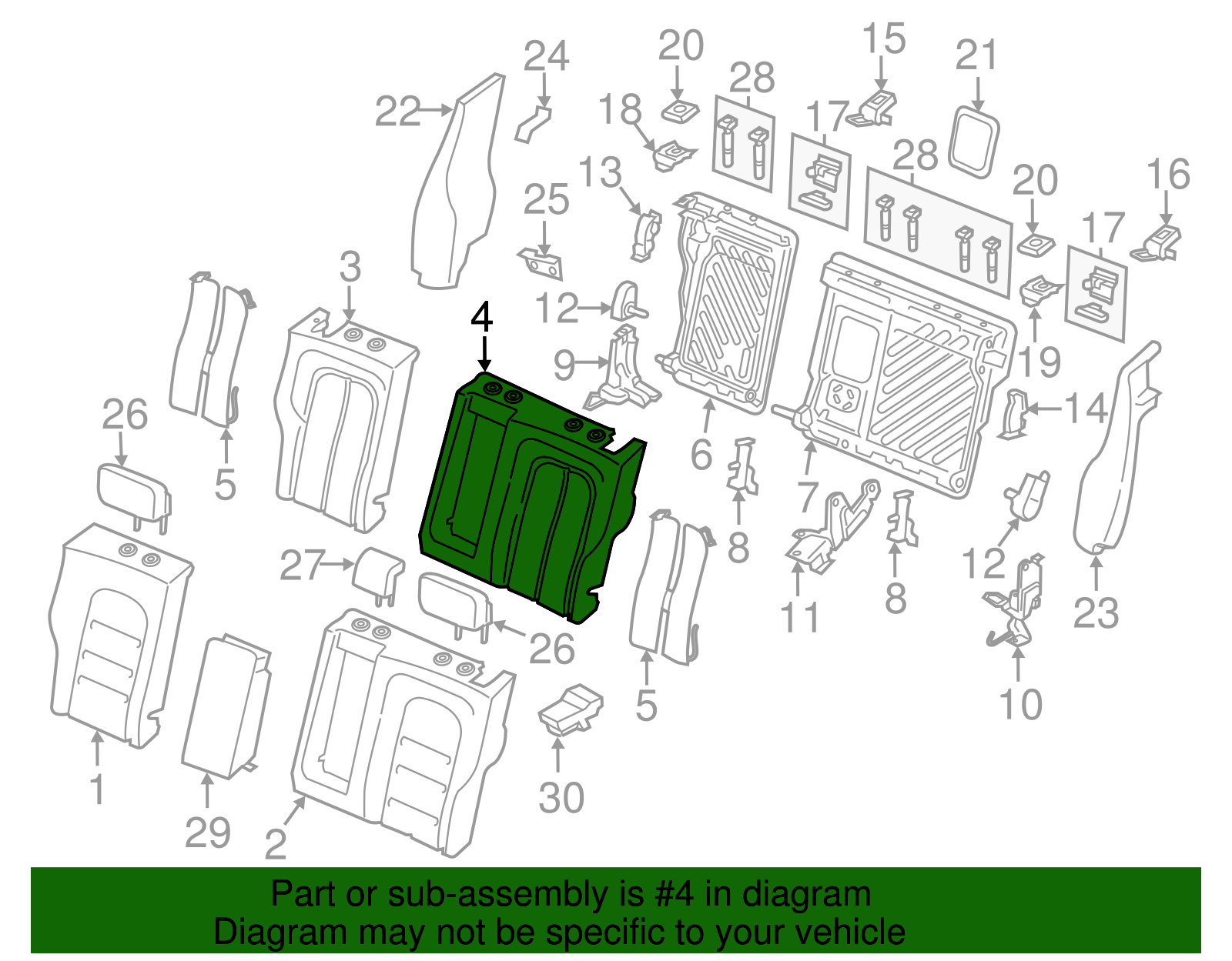 Seat Back Pad - Ford (GD9Z-5466801-A)