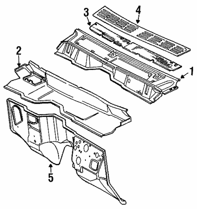 OEM NEW 19871999 Mopar Jeep Cherokee GrilleCowl Panel Top XJ Assembly