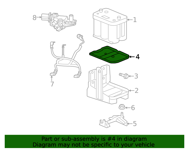 5116485AA Battery Tray Liner OEPartsQuick