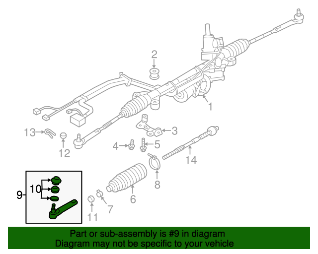 20172023 Subaru Impreza Outer Tie Rod 34161FL000 Subaru Parts Store