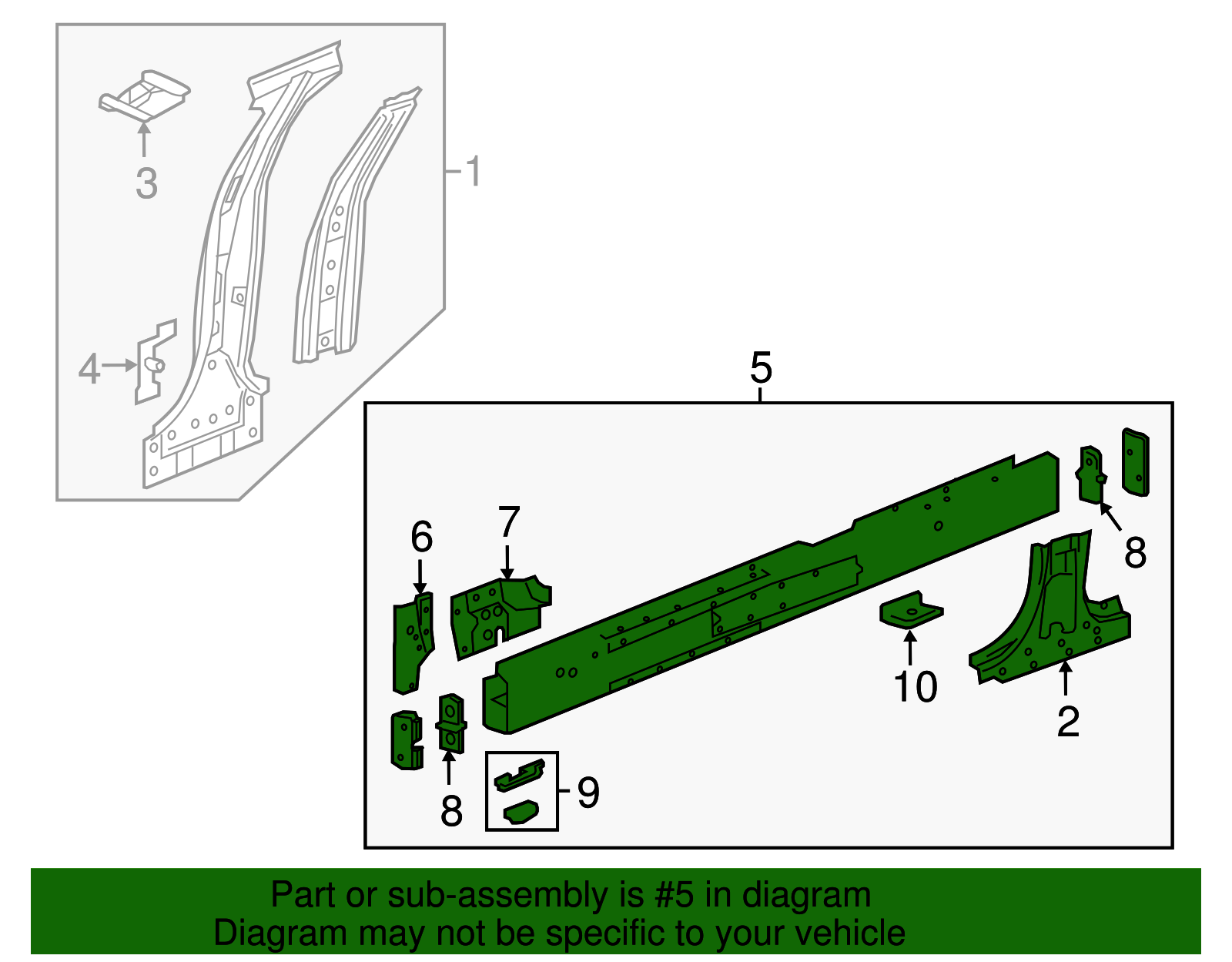 Driver Side Rocker Inner Panel - GM (84087280)