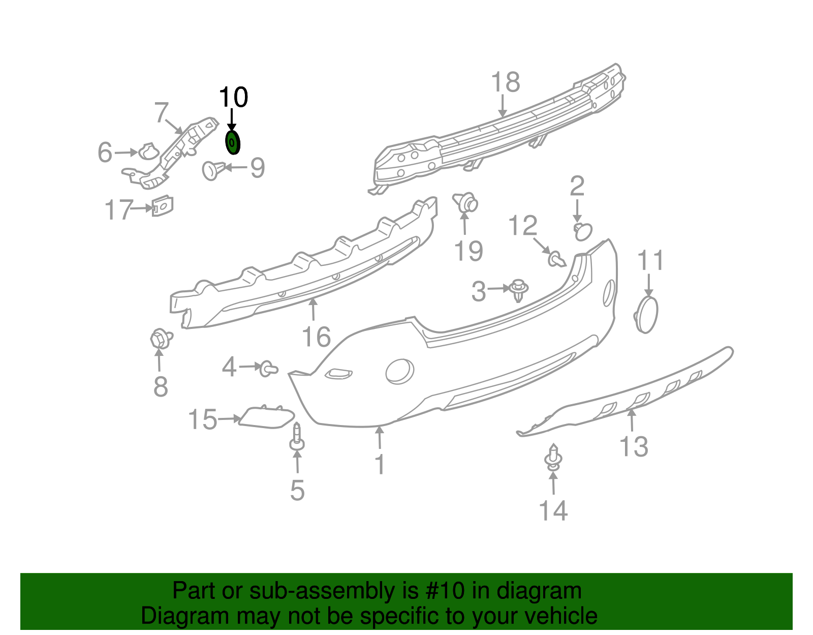Liftgate Bumper Pad - GM (96308596)