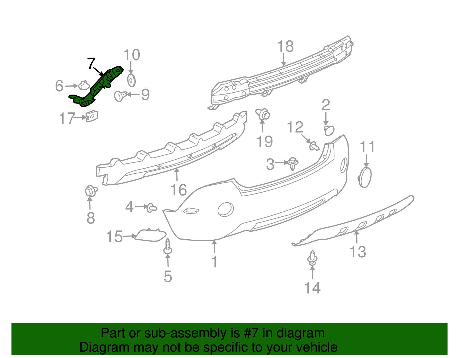 Rear Driver Side Bumper Fascia Bracket - GM (94526071)