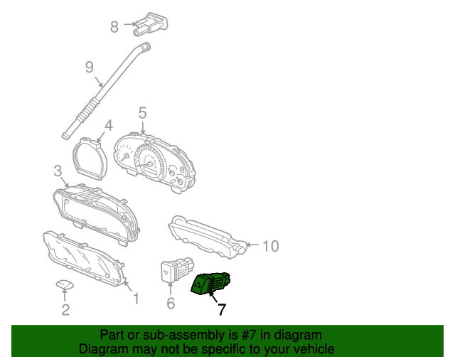 20032007 Honda Accord Switch Assembly, Hazard & Passenger Srs