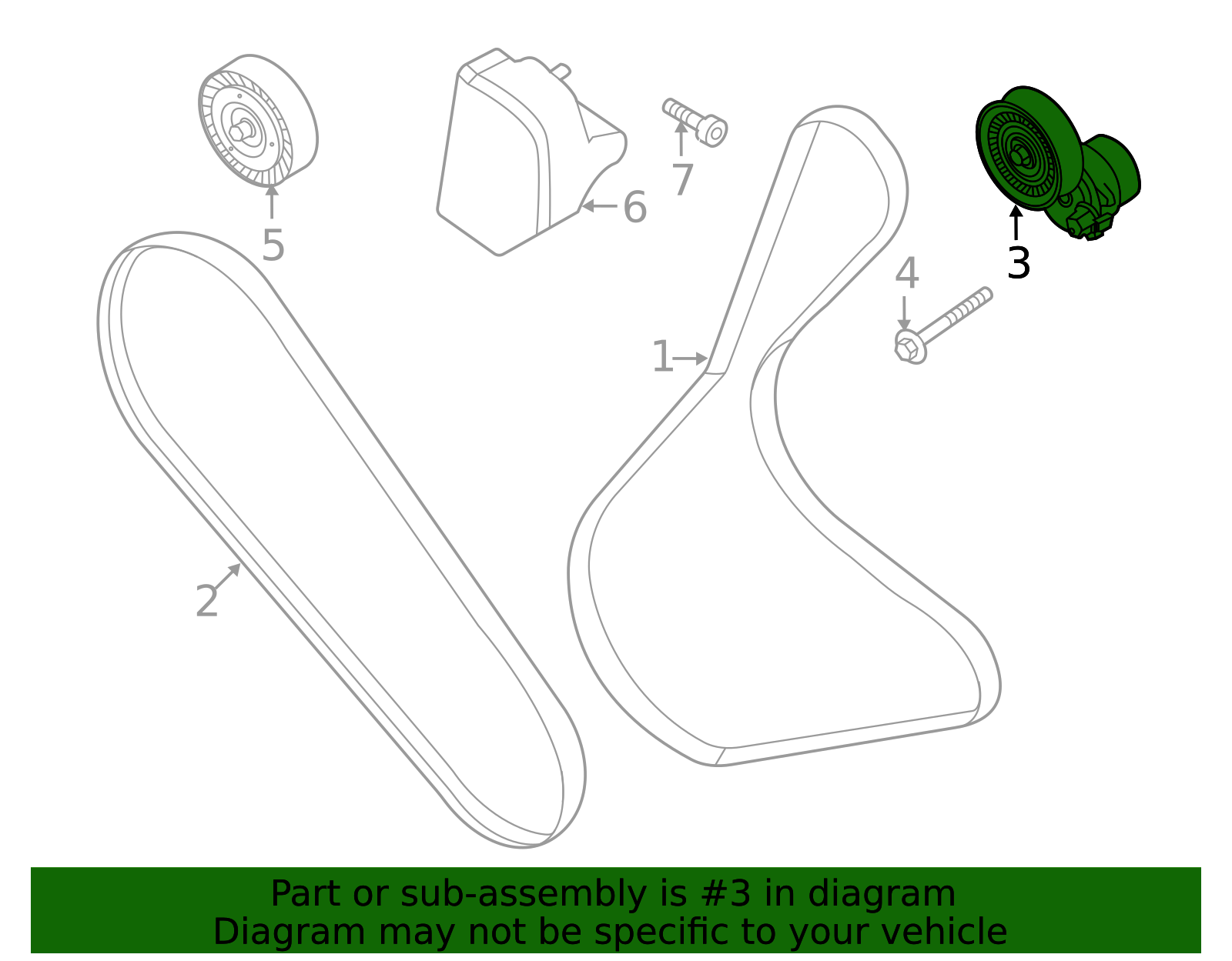 Accessory Drive Belt Tensioner Assembly - Ford (PZ1Z-6A228-A)