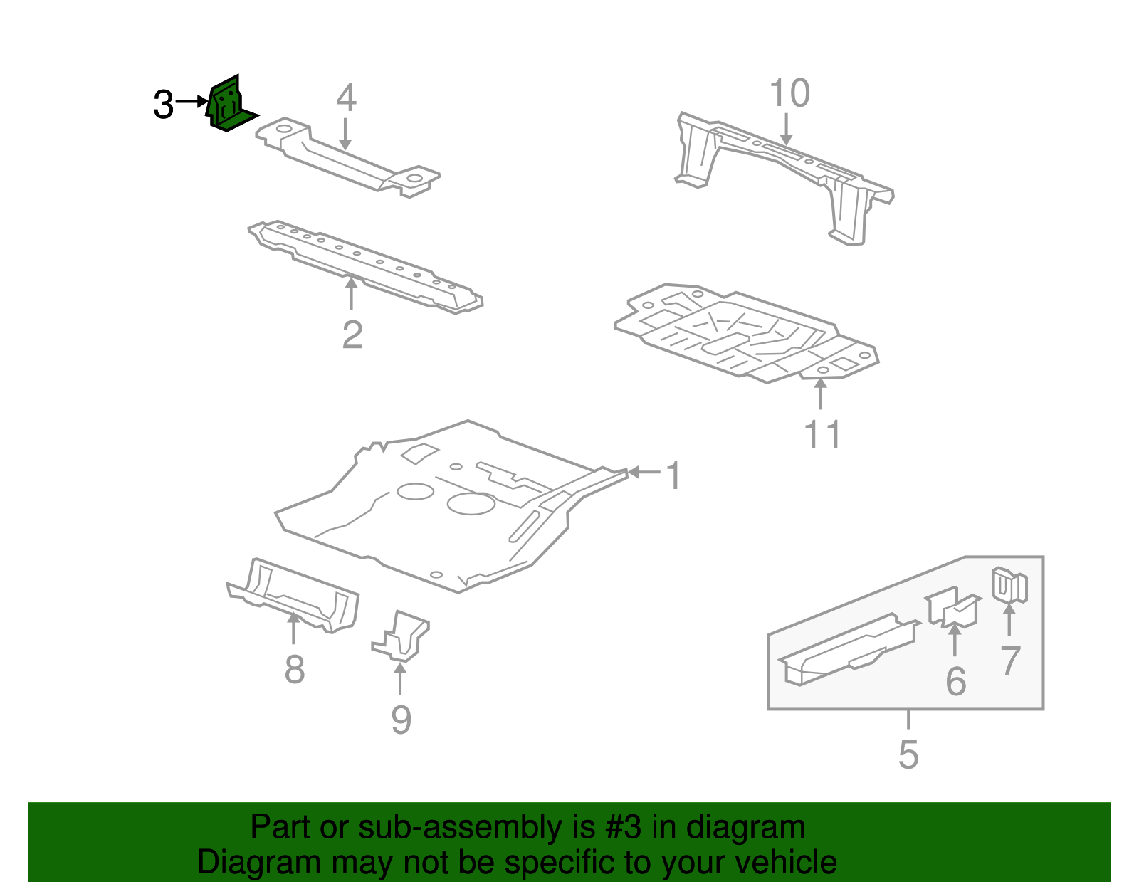 Rear Driver Side Shock Absorber Upper Bracket - GM (96621766)