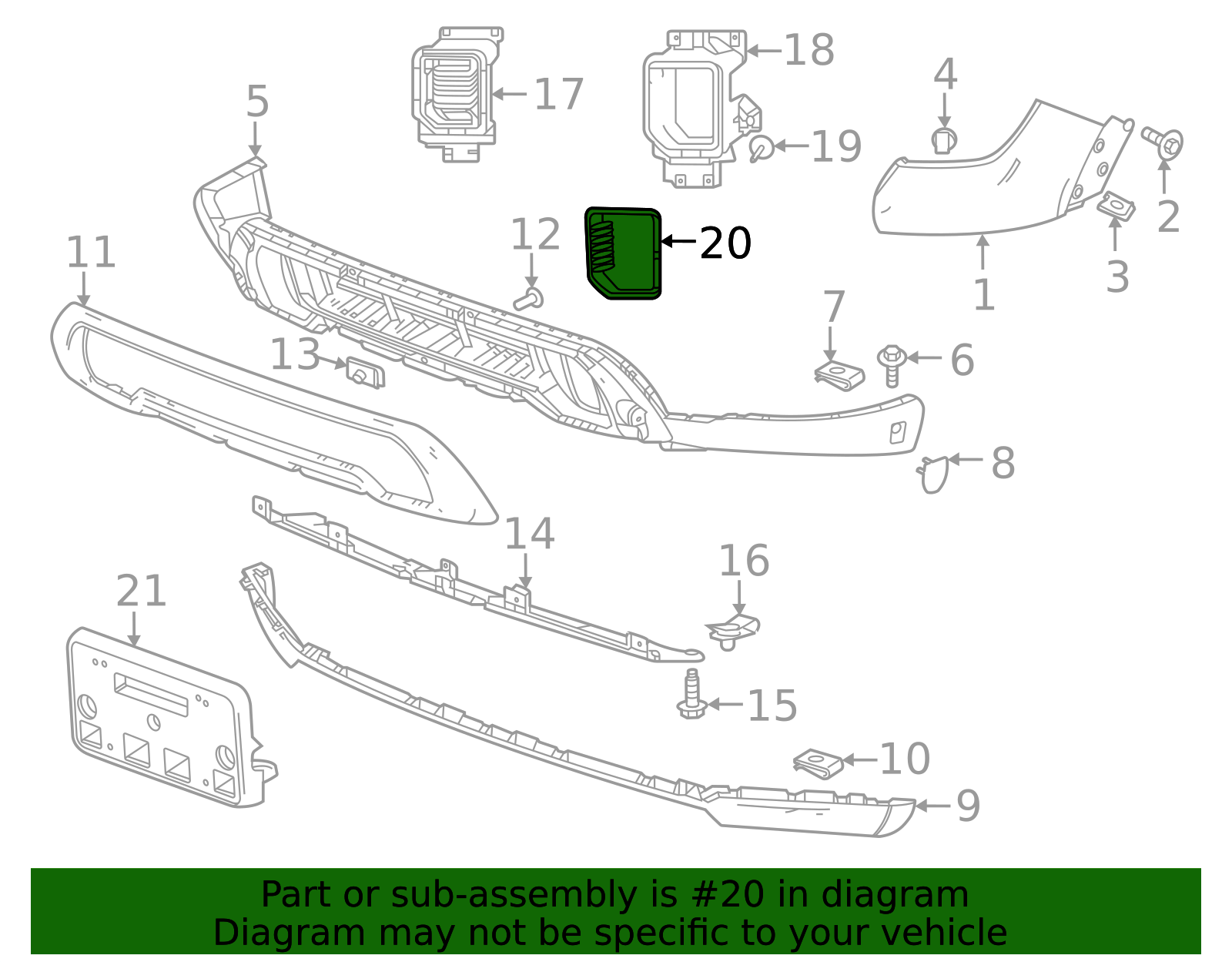 Front Driver Side Fog Lamp Opening Insert - GM (84319825)
