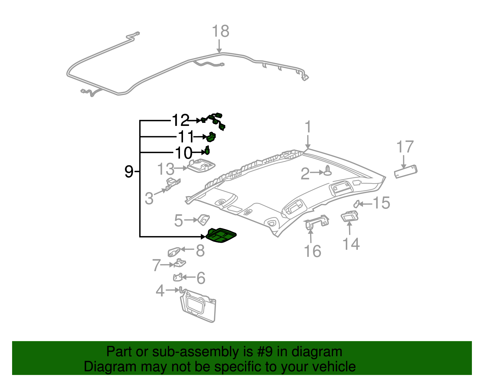 Dome Lamp Assembly - Buick (25790495)