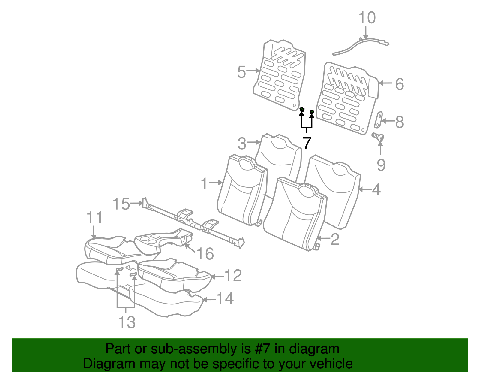 Rear Seat Back Hinge Bushing - GM (11588814)
