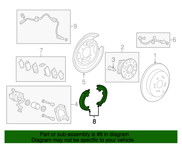 43154STKA01 Shoe, Parking Brake 20072016 Honda CRV Honda Parts