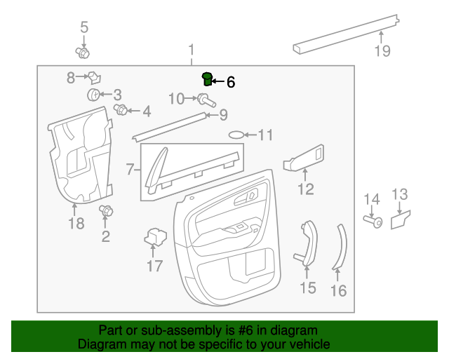 20072017 GMC Door Trim Panel Bezel 15934810