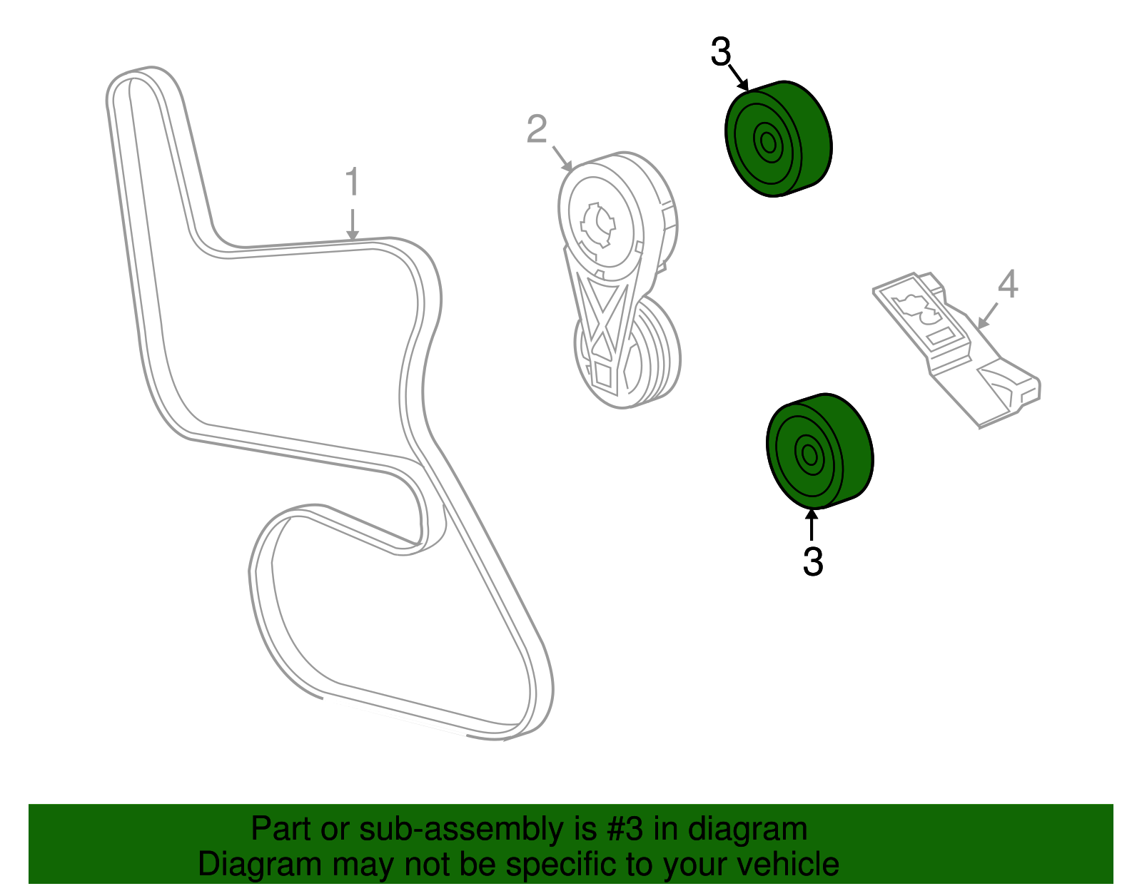 Drive Belt Idler Pulley - GM (12563097)