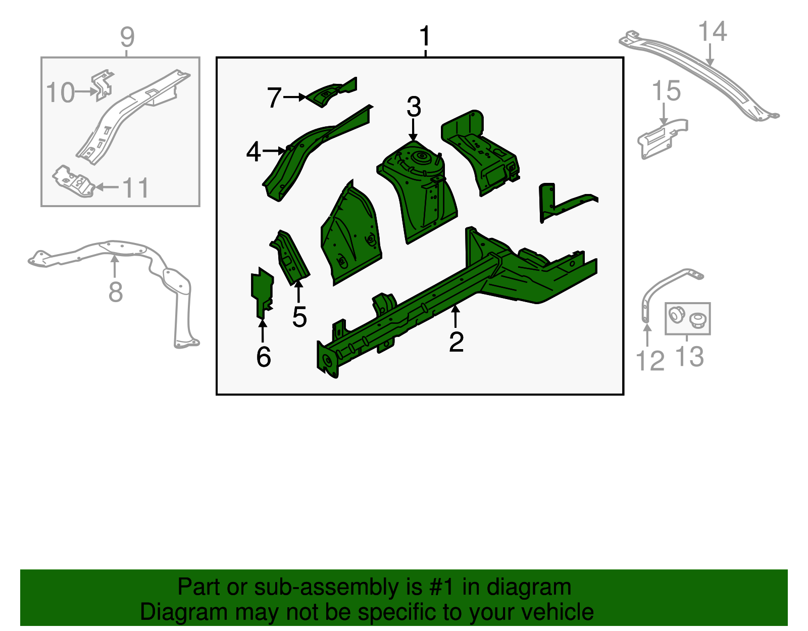 Apron/Rail Assembly - Ford (FR3Z-16054-A)
