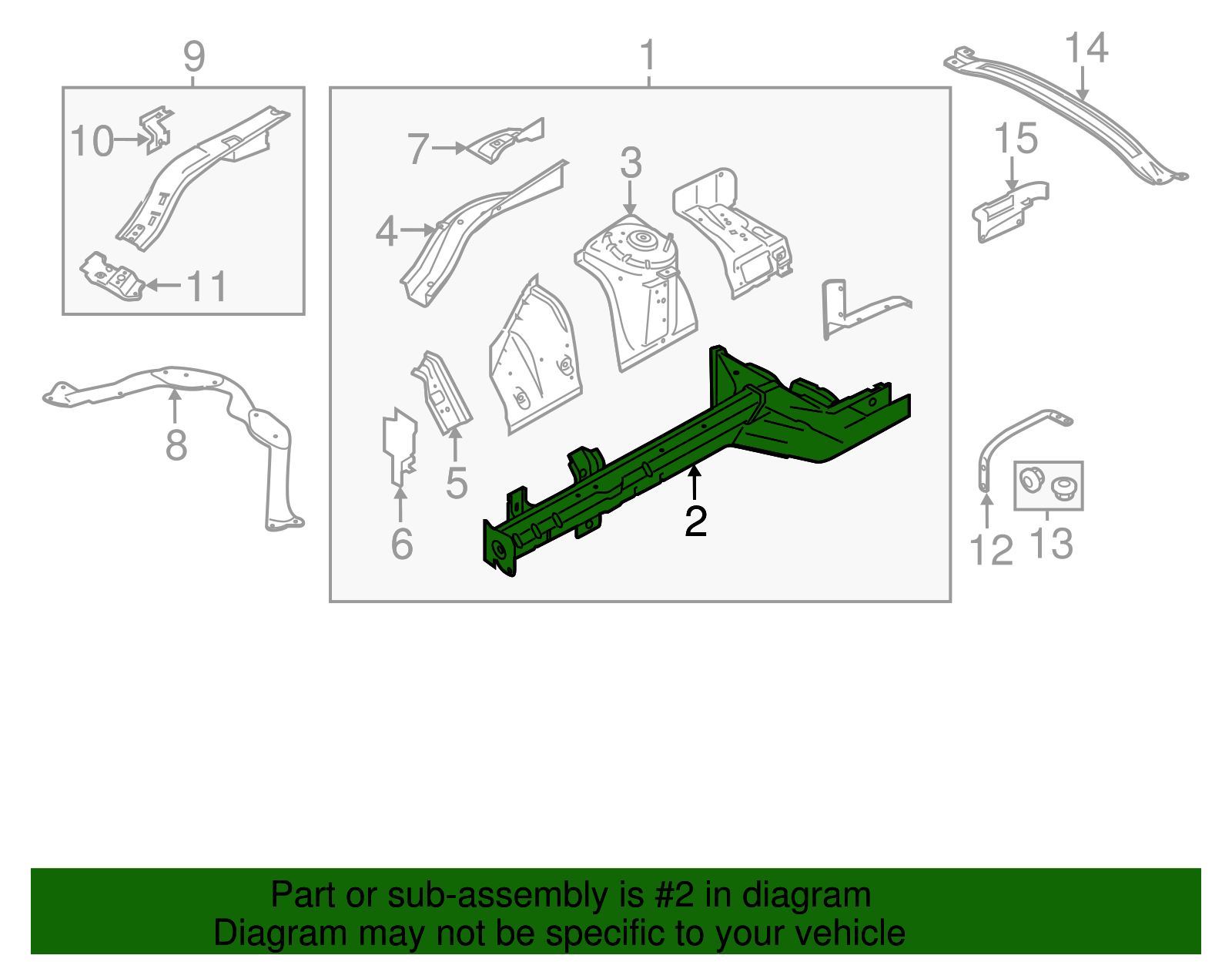 Lower Rail - Ford (PR3Z-6310463-A)