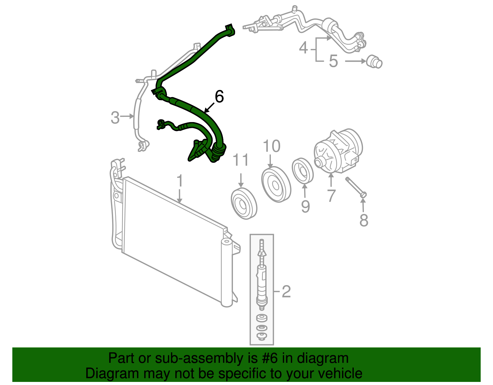 Motorcraft™ A/C Refrigerant Suction Hose - Ford (YF-38411)