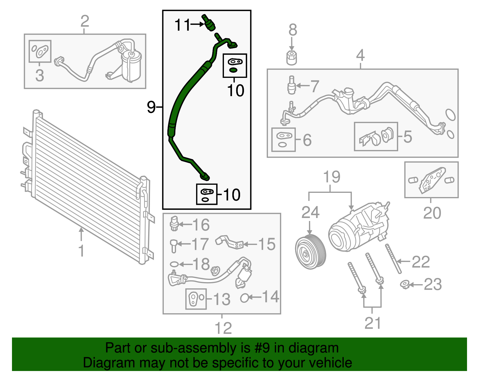 Motorcraft™ A/C Refrigerant Suction Hose - Ford (YF-37168)