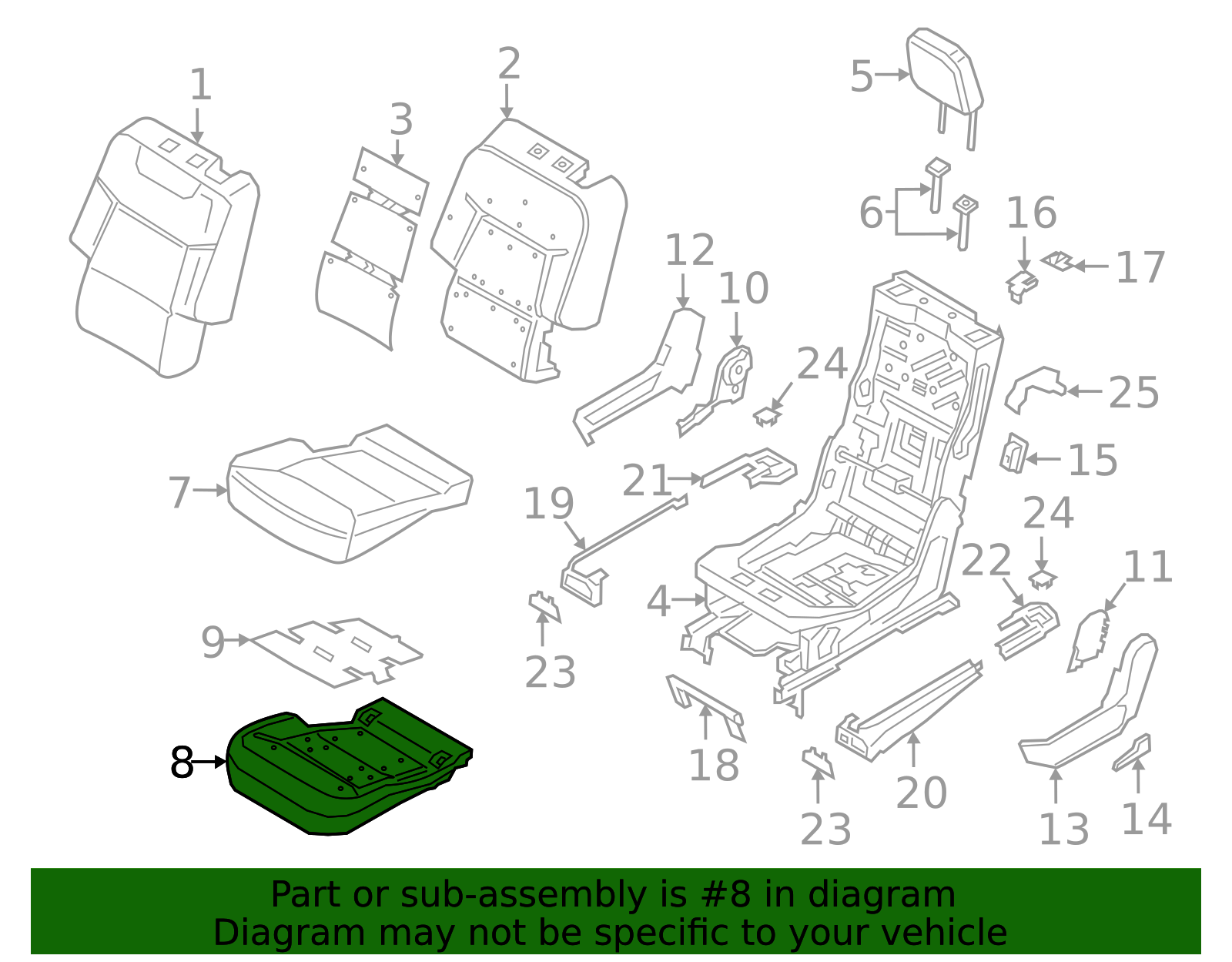 Seat Cushion Pad - Ford (LB5Z-7863841-F)