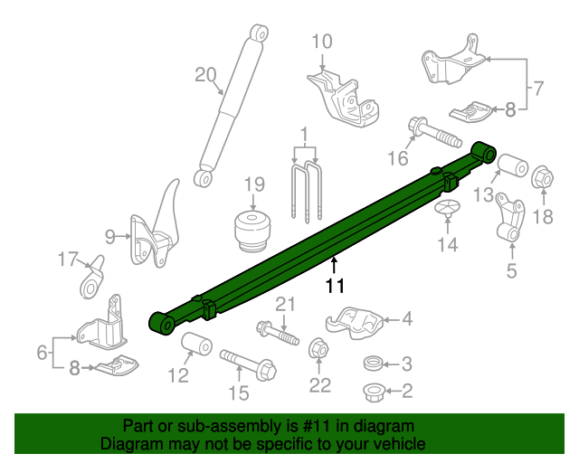 20112019 GM Rear Leaf Spring 84992015 GM Parts Center
