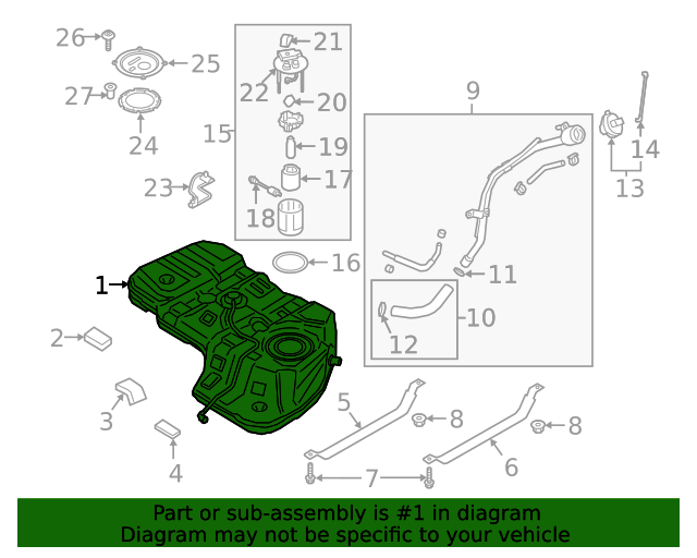 20192020 Hyundai Santa Fe Fuel Tank 31150S2700 OEM Parts Online