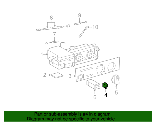 5590589115 HVAC Heater Control Knob 19952000 Toyota OEM