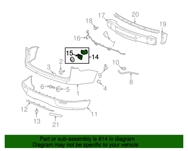 20062024 GM Parking Assist Alarm Sensor 15239247 GM
