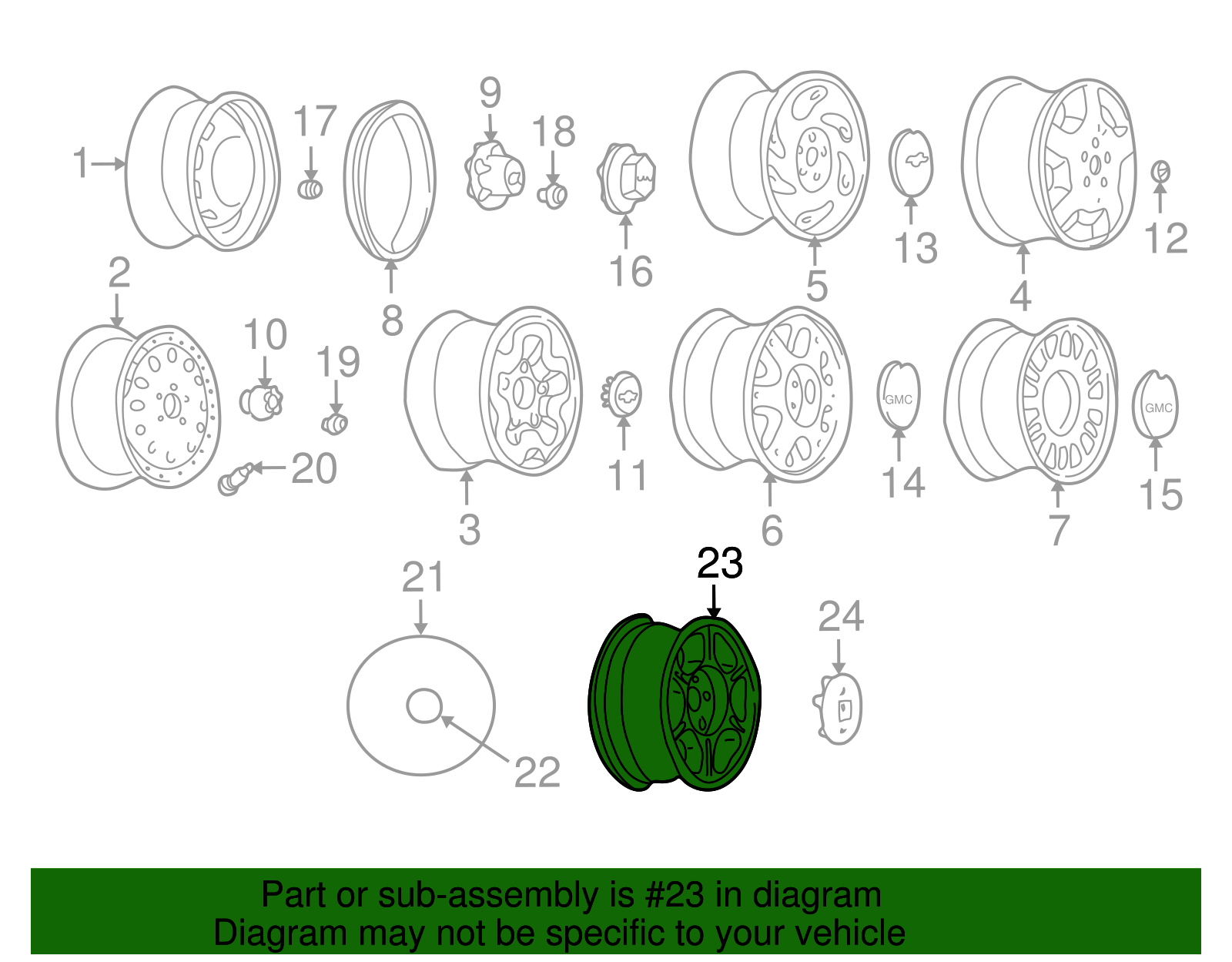 Wheel, 15X7 - GM (12360014)