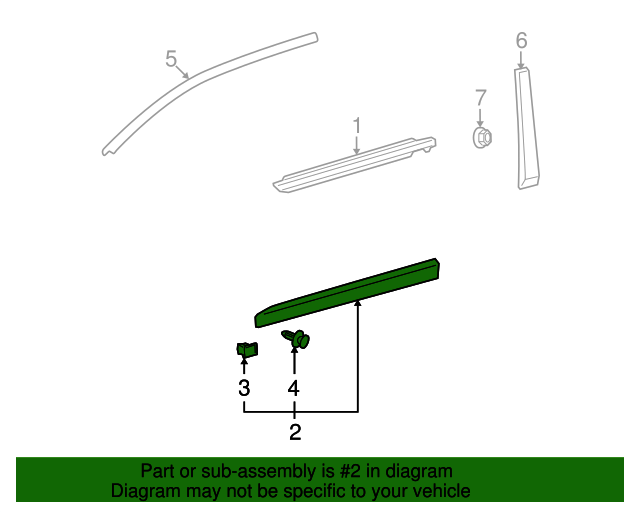 20172019 Lexus GX460 Body Side Molding 7507160061C1 OEM Parts Online