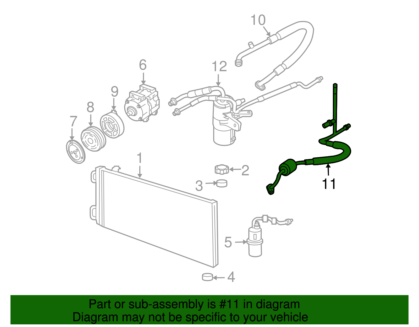Motorcraft™ A/C Refrigerant Discharge Hose - Ford (YF-3420)