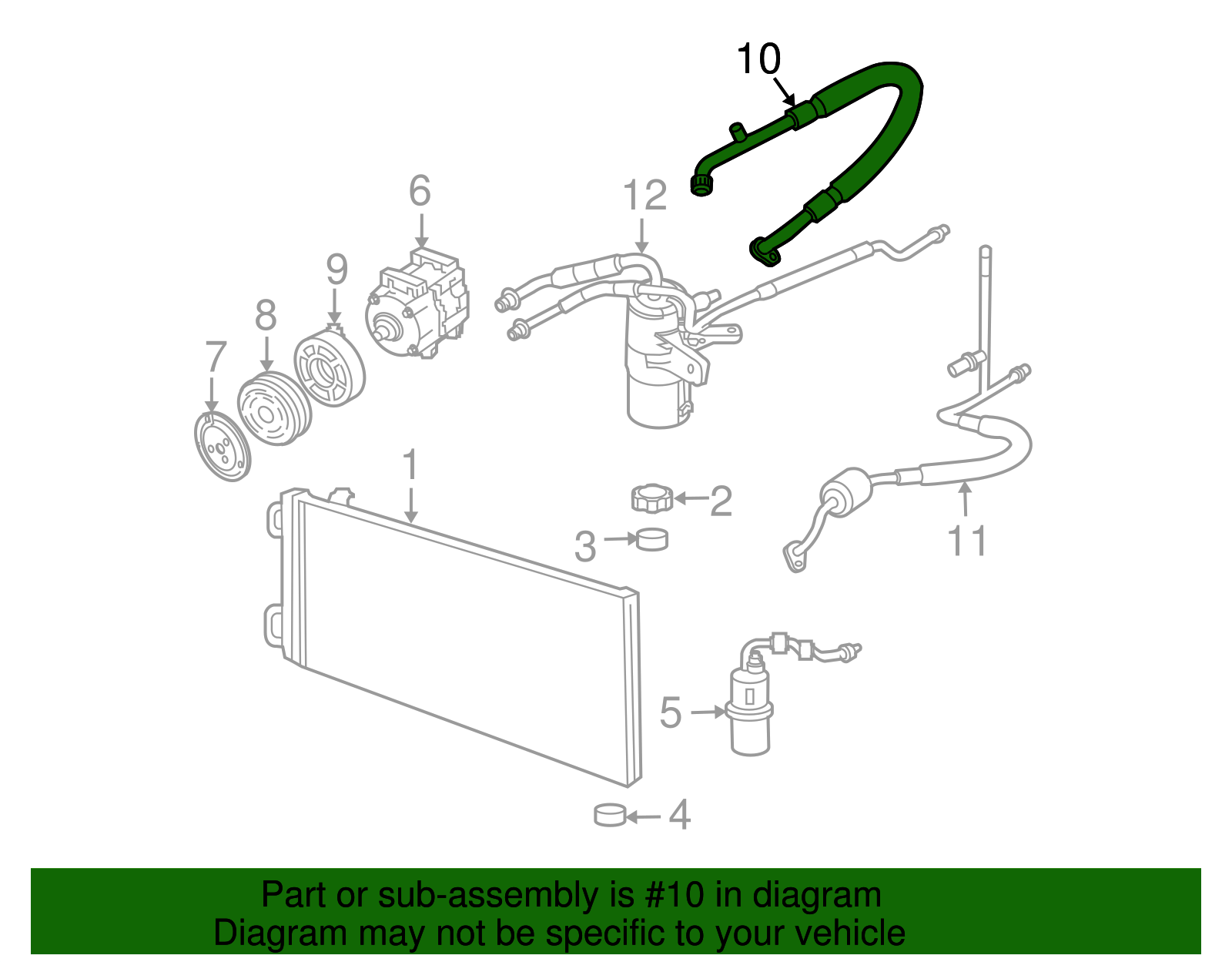 Motorcraft™ A/C Refrigerant Suction Hose - Ford (YF-3552)