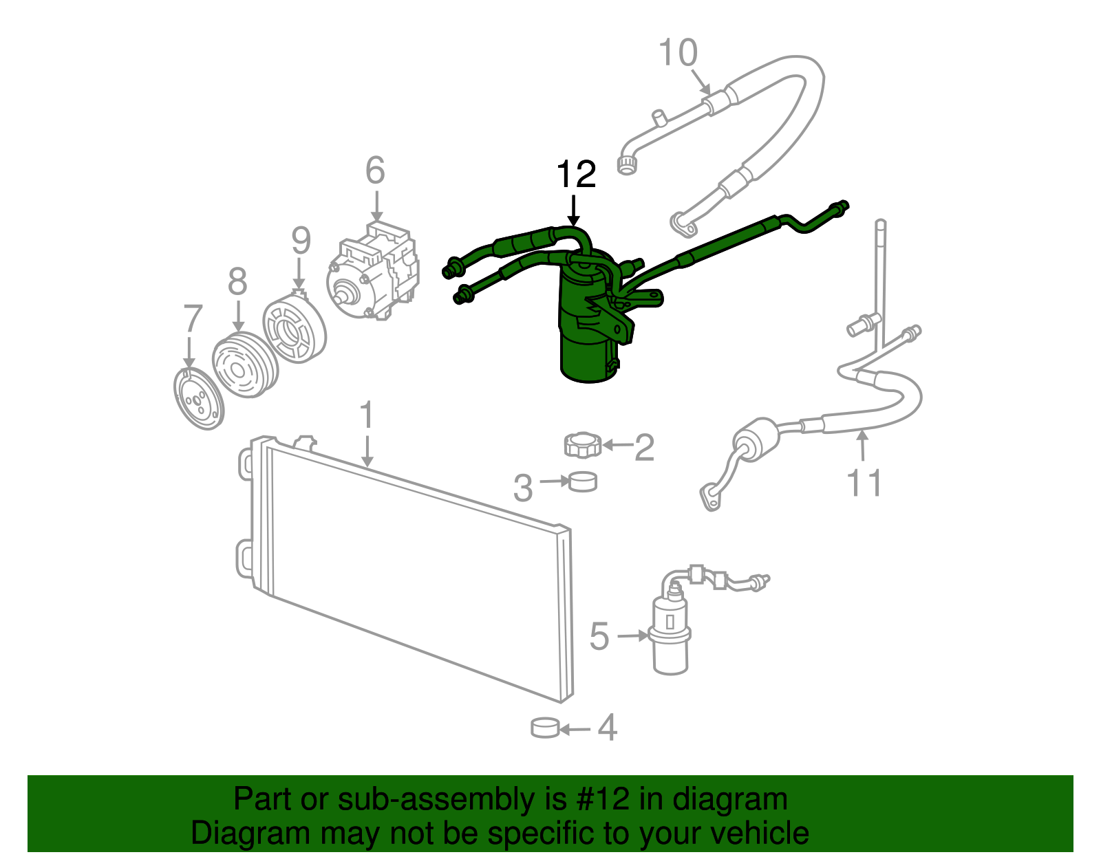Motorcraft™ A/C Refrigerant Liquid Hose - Ford (YF-3390)