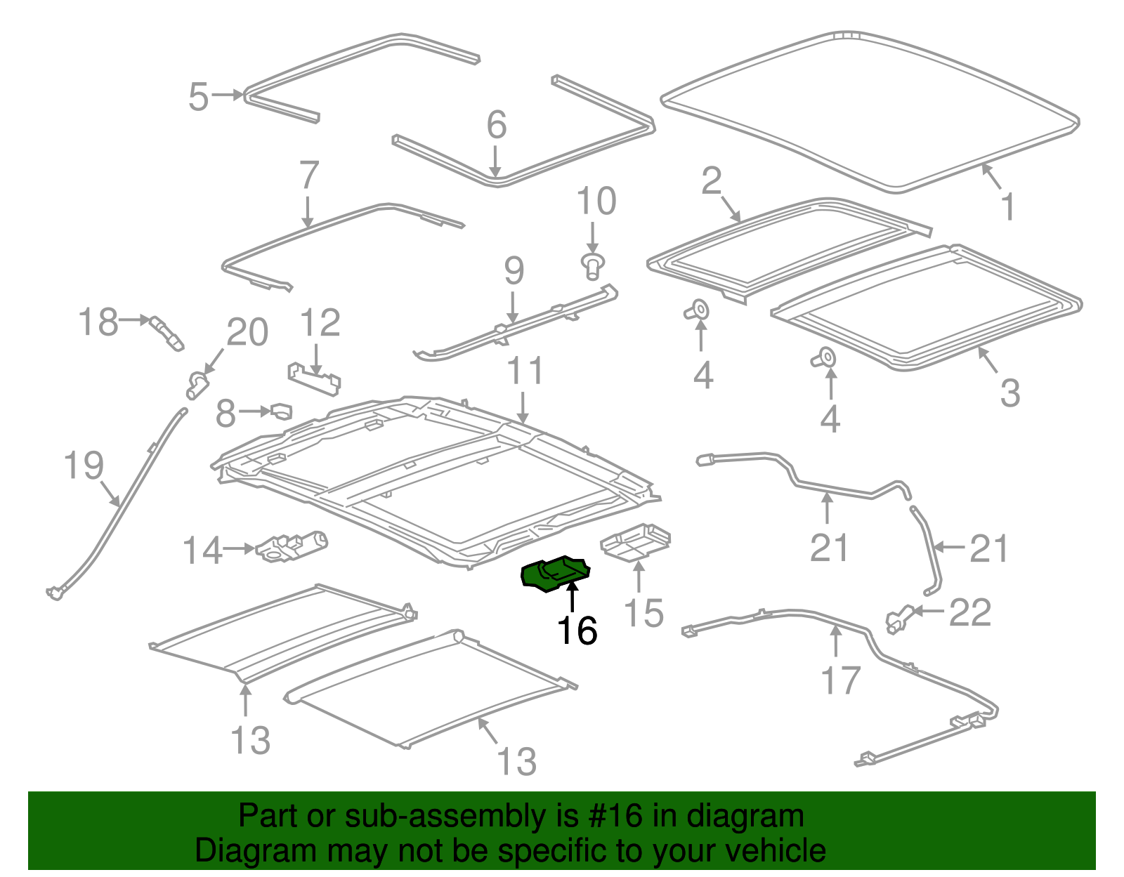 Motor Assembly-Sun Roof Actr - GM (84016558)